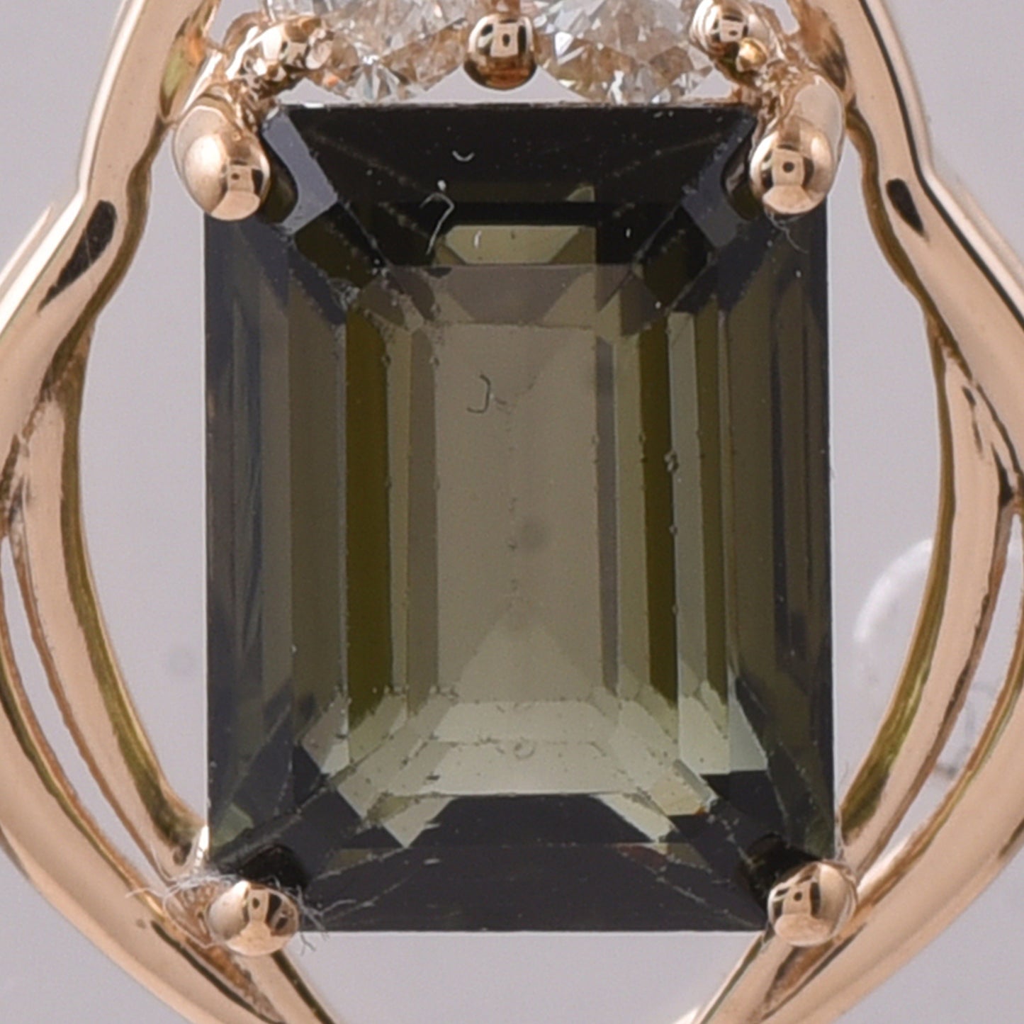 2.21 Ct Octagon Step Cut Natural Tourmaline 14K Gold Pendant