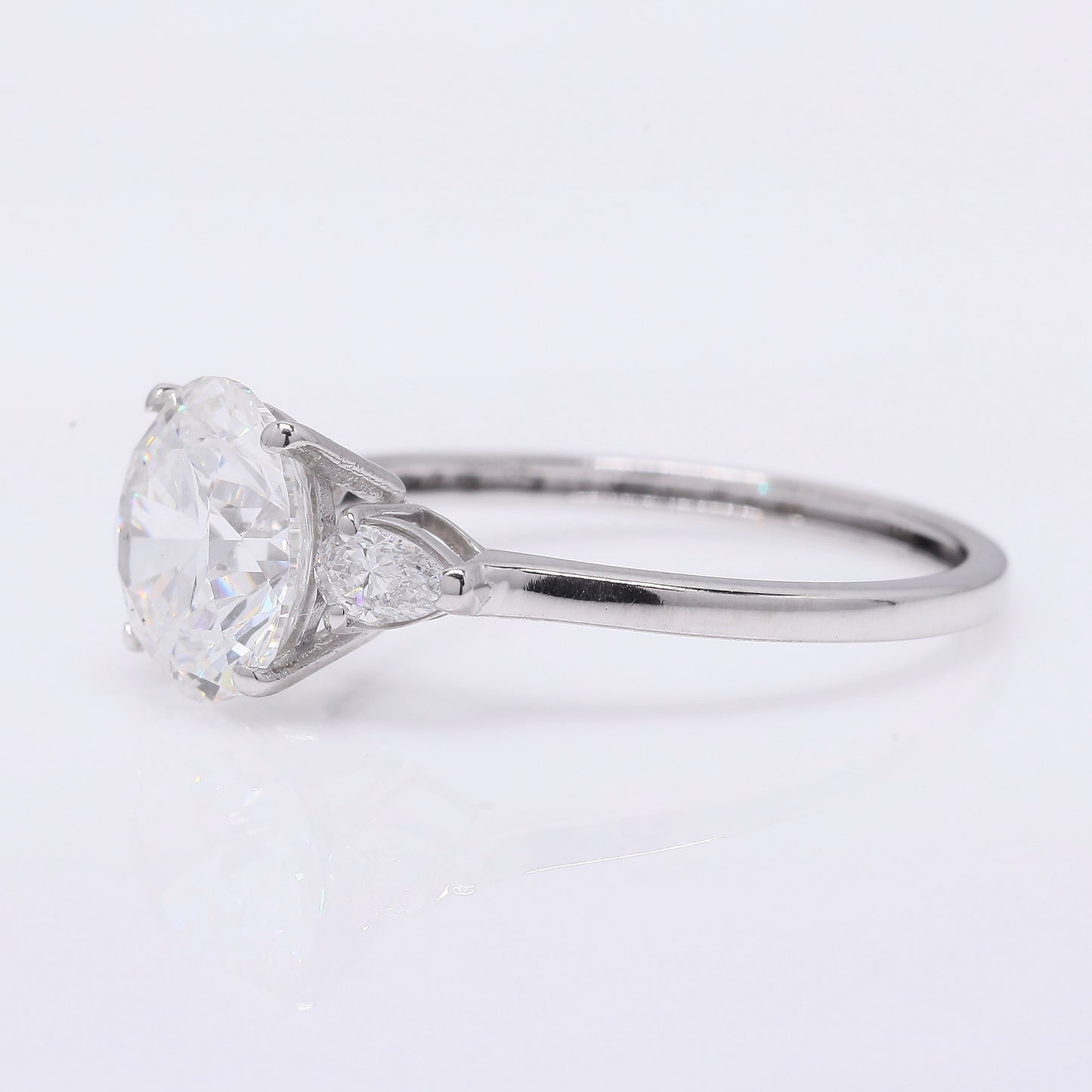 2.63 Ct Round Brilliant Lab Grown Diamond 950 Platinum Ring