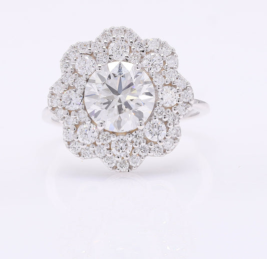 2.90 Carats Lab Grown Diamond 14K Gold Ring