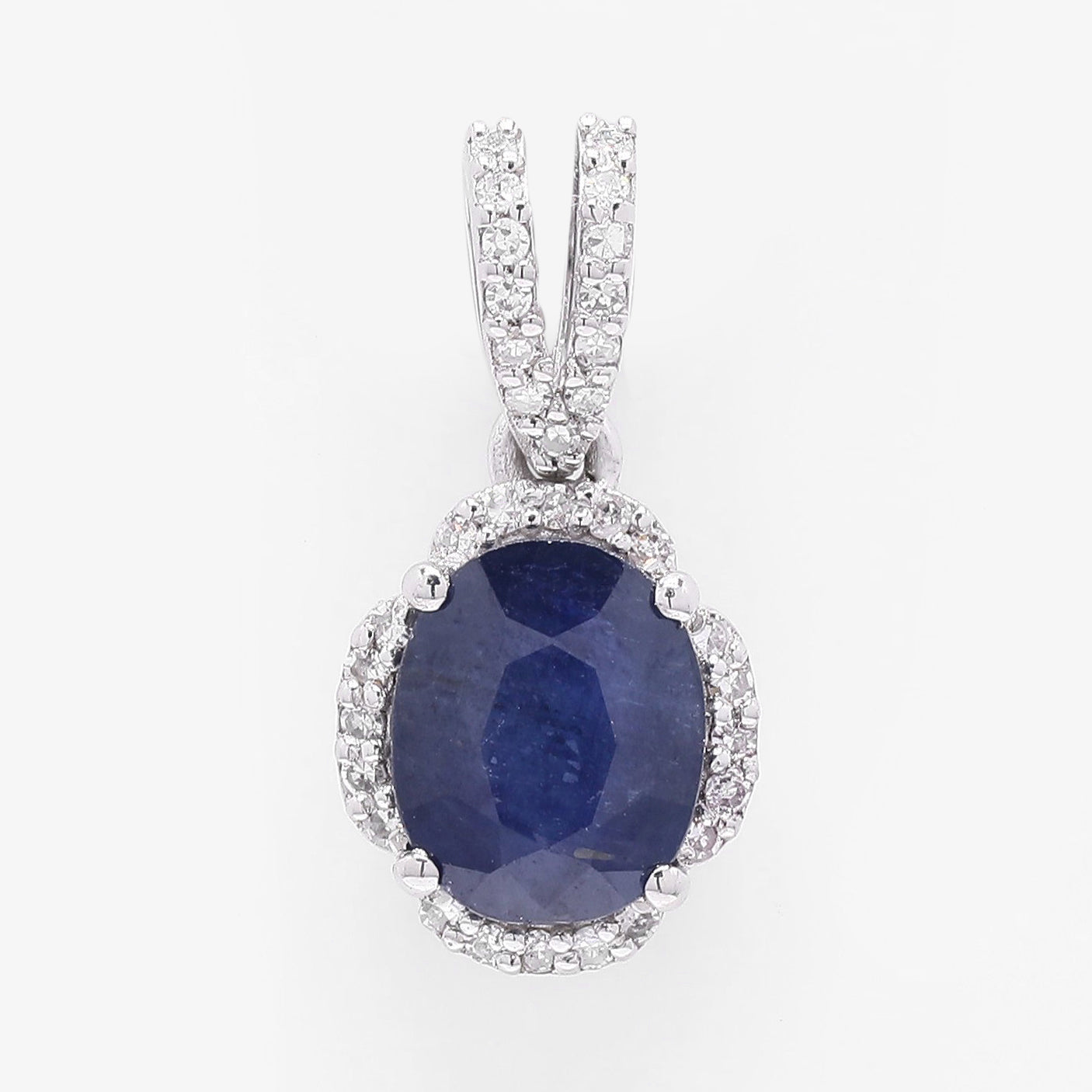 1.17 Ct Oval Mixed Cut Natural Sapphire 950 Platinum Pendant