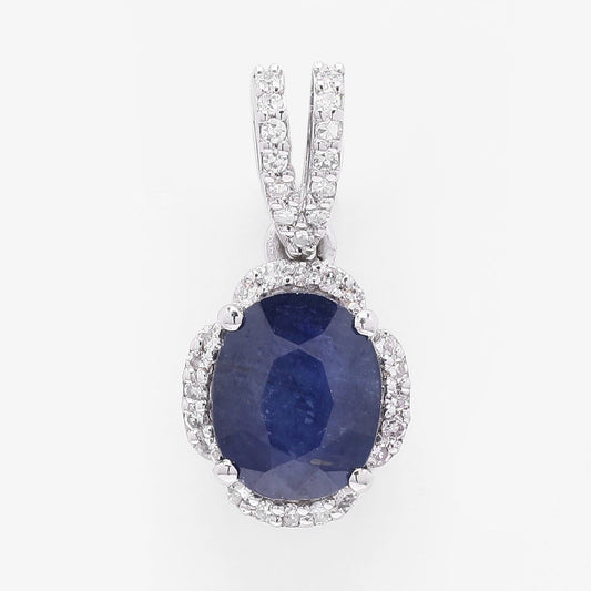 1.17 Ct Oval Mixed Cut Natural Sapphire 950 Platinum Pendant
