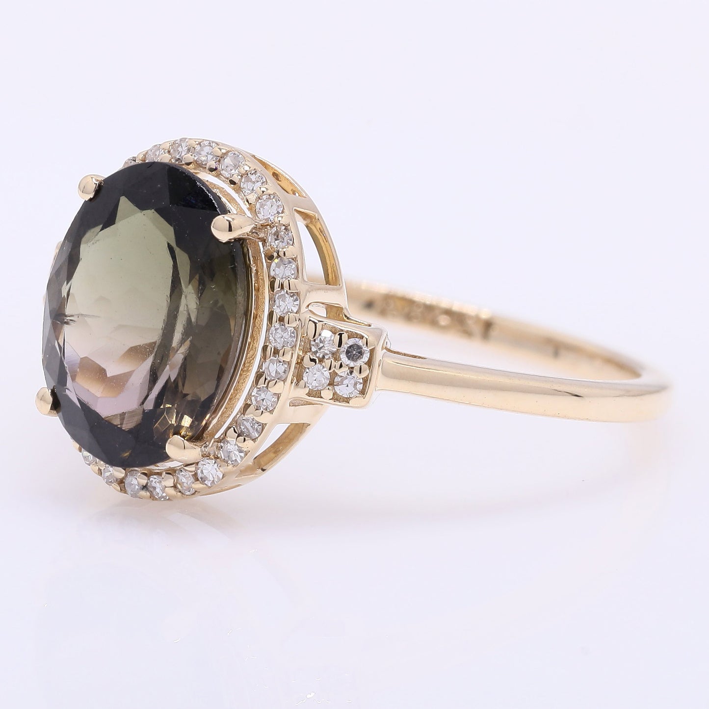 2.38 Ct Oval Mixed Cut Natural Tourmaline 14K Gold Ring