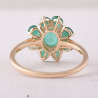 2.11 Ct Oval Emerald 9K Gold Ring