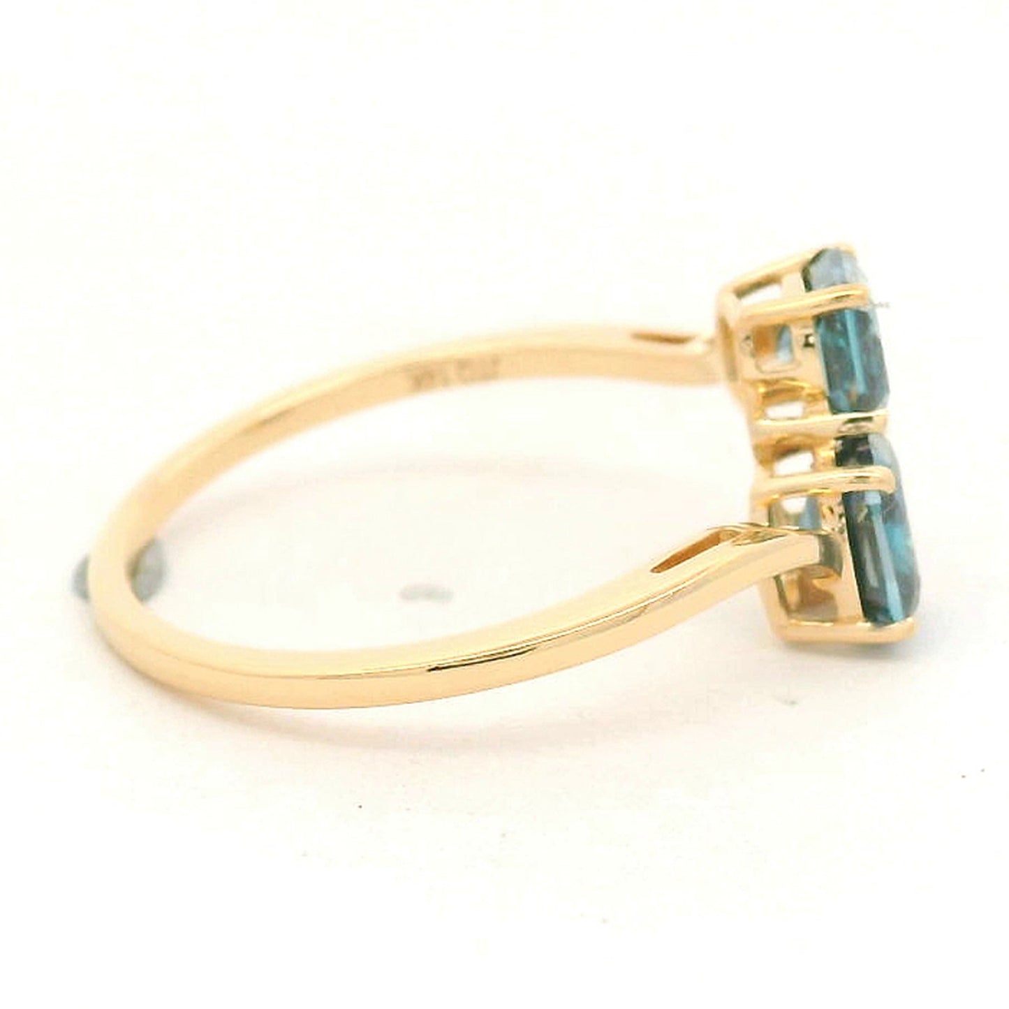 1.20 Ct Cushion Blue Diamond 14K Gold Ring