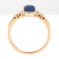 1.75 Ct Oval Mixed Cut Natural Sapphire 14K Gold Ring