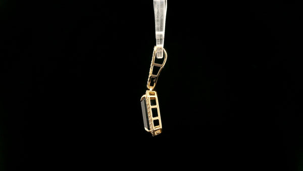 3.41 Ct Octagon Natural Sapphire 14K Gold Pendant