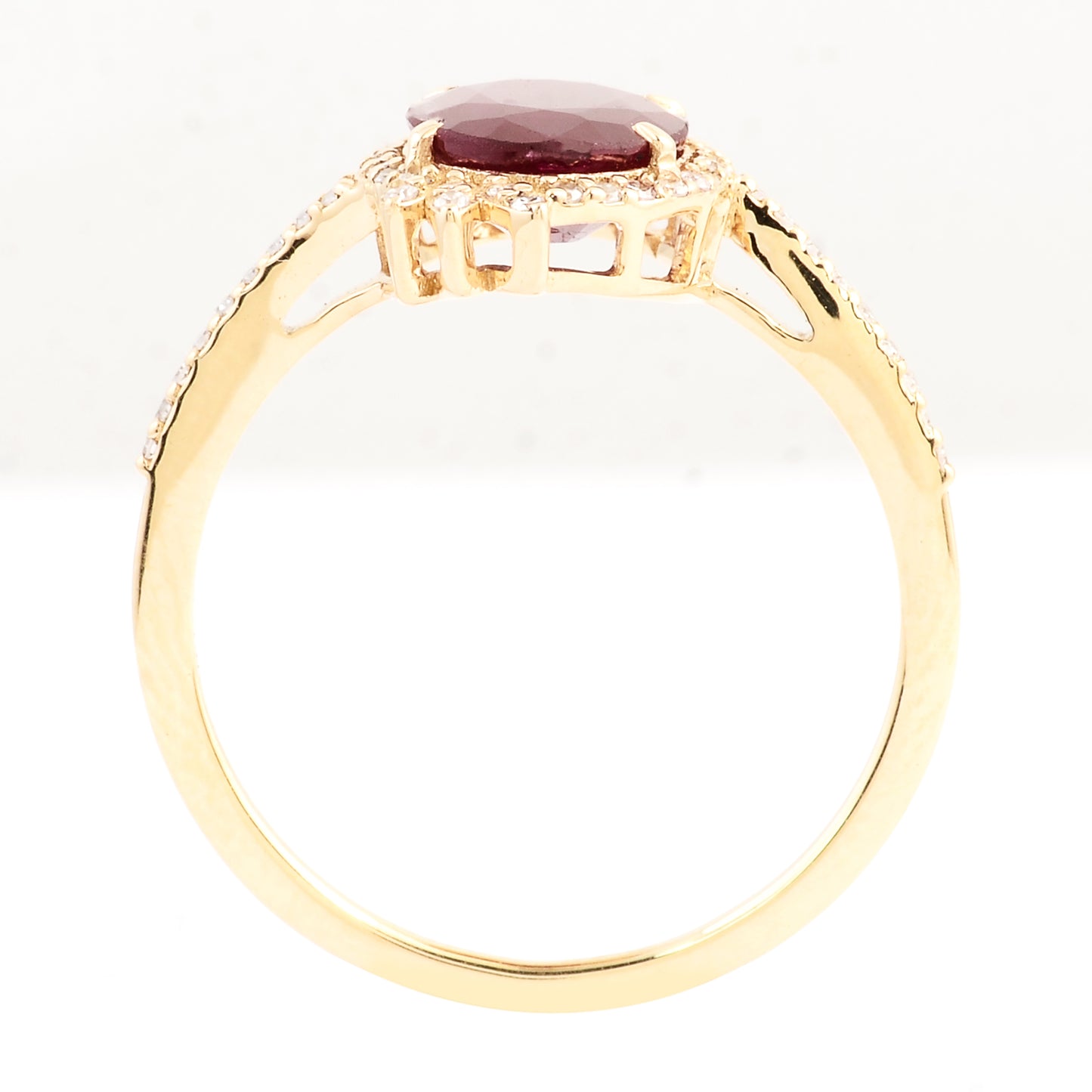 2.21 Ct Oval Mixed Cut Natural Corundum Ruby 14K Gold Ring