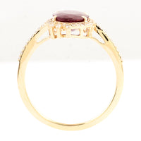 2.21 Ct Oval Mixed Cut Natural Corundum Ruby 14K Gold Ring