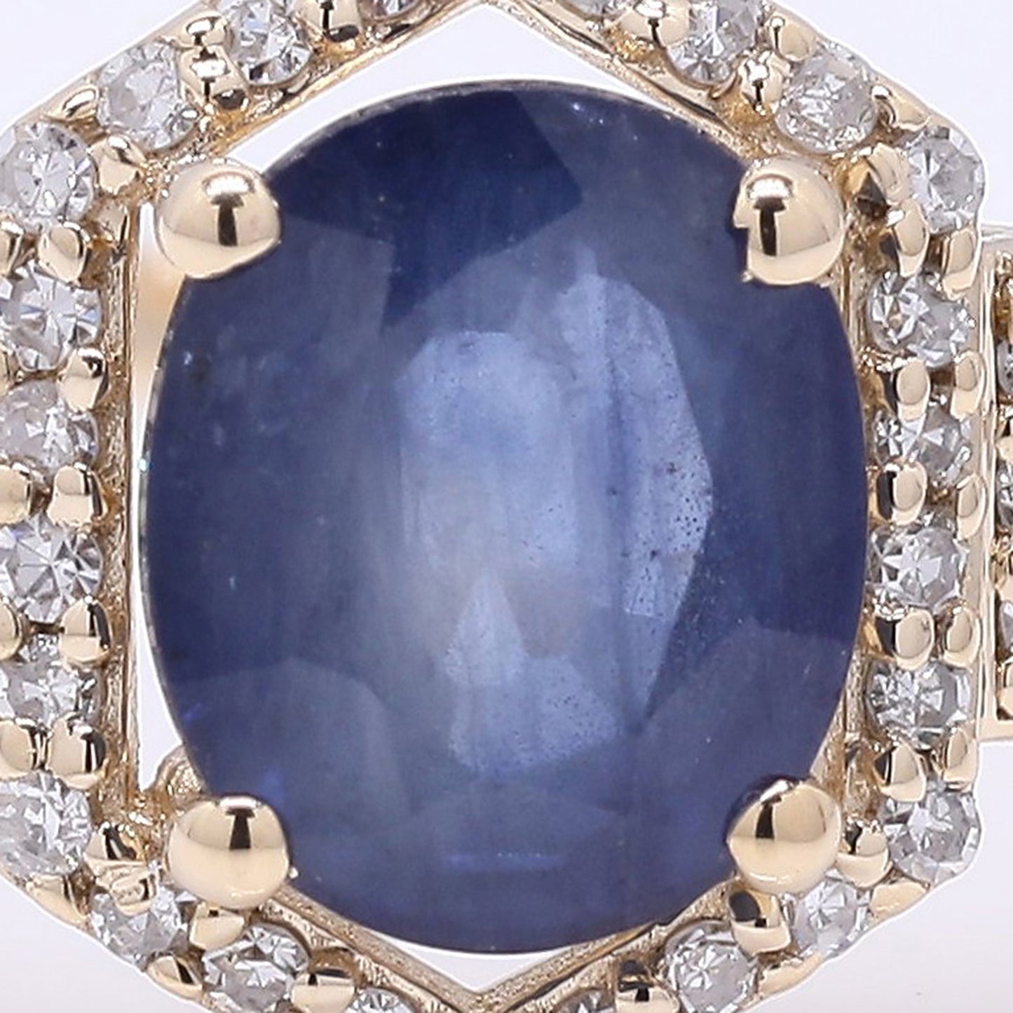 1.35 Ct Oval Mixed Cut Natural Sapphire 14K Gold Ring