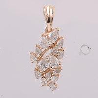 0.66 Ct Pear Natural Diamond 14K Gold Pendant
