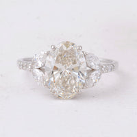3.19 Carats Lab Grown Diamond 14K Gold Ring