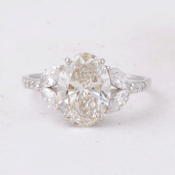 3.19 Carats Lab Grown Diamond 14K Gold Ring