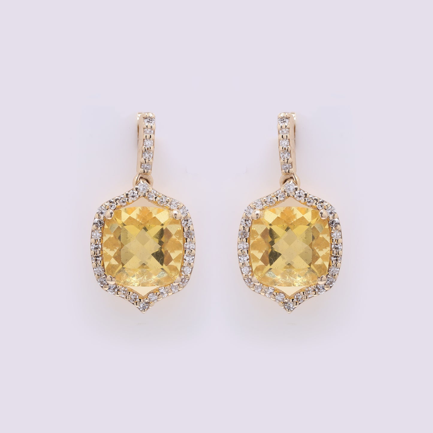 2.25 Ct Cushion Mixed Cut Natural Fire Opal 14K Gold Earrings