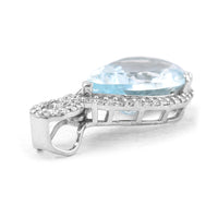 3.67 Ct Pear Mixed Cut Natural Aquamarine 950 Platinum Pendant