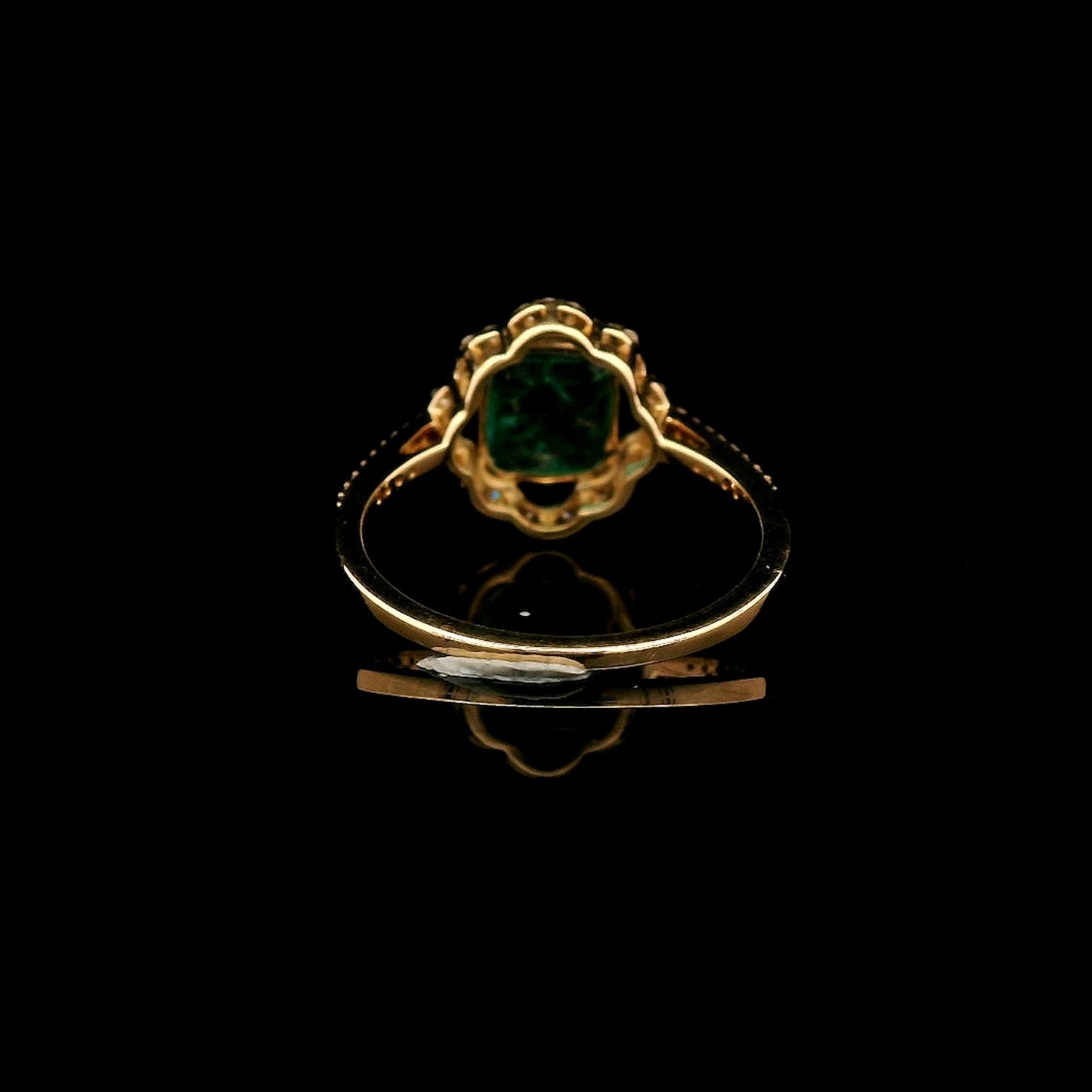 1.47 Ct Octagon Step Cut Natural Emerald 14K Gold Ring