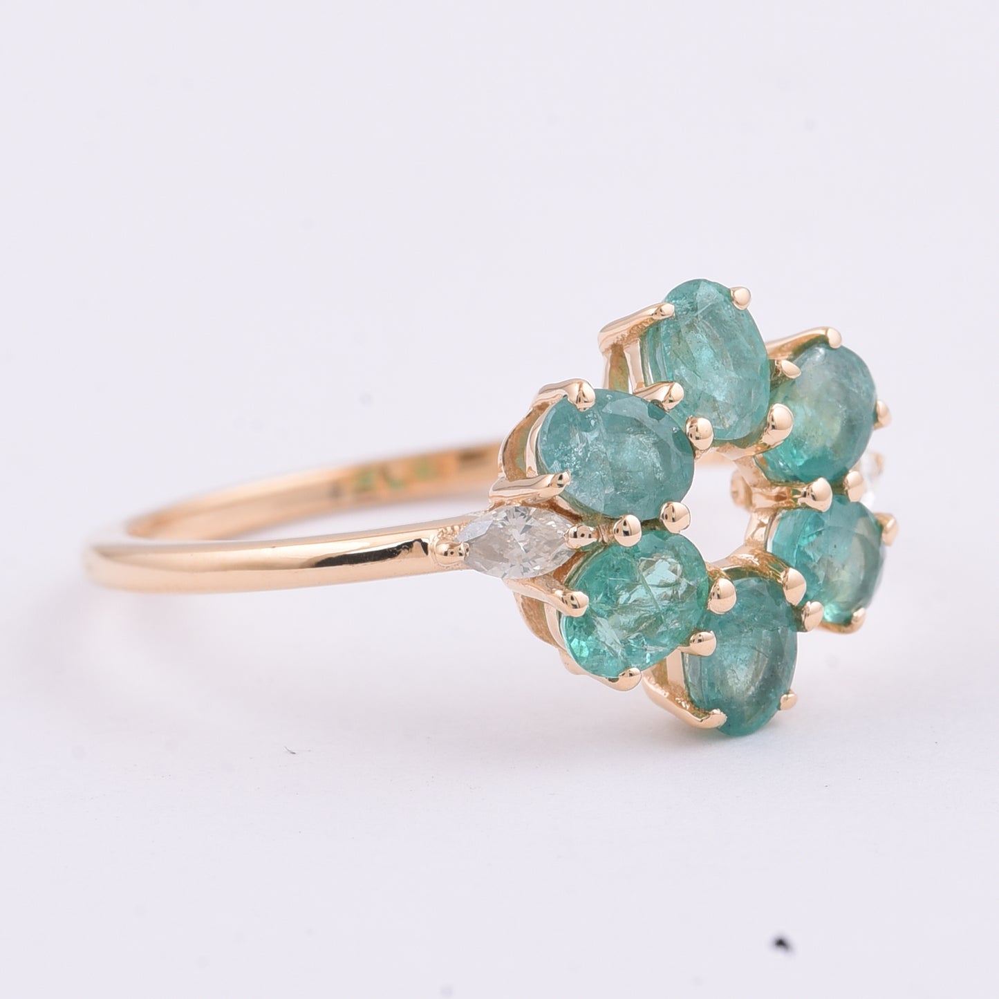 1.25 Ct Oval Natural Emerald 14K Gold Ring