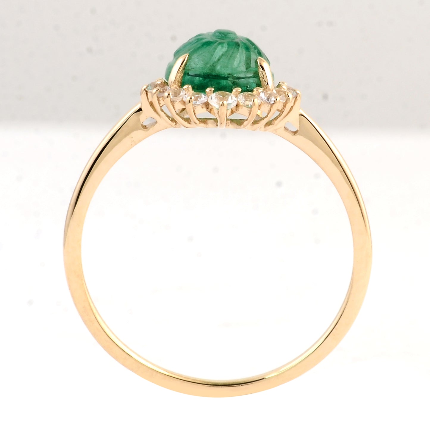 1.47 Ct Round Emerald 14K Gold Ring