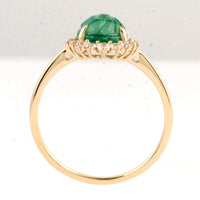1.47 Ct Round Emerald 14K Gold Ring