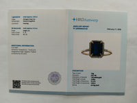 2.77 Ct Octagon Step Cut Natural Sapphire 14K Gold Ring