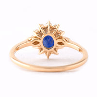 0.99 Ct Oval Mixed Cut Natural Sapphire 14K Gold Ring