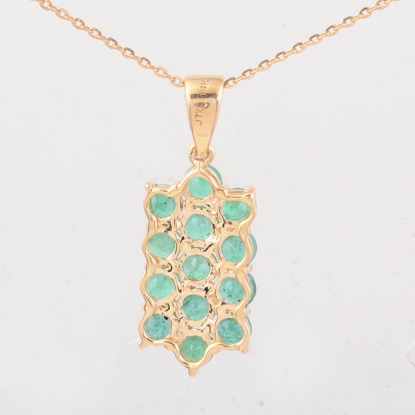 1.78 Ct Round Emerald 14K Gold Pendant