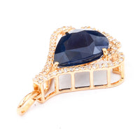 4.71 Ct Pear Natural Sapphire 14K Gold Pendant
