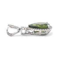 2.83 Ct Pear Mixed Cut Natural Green Sapphire 950 Platinum Pendant