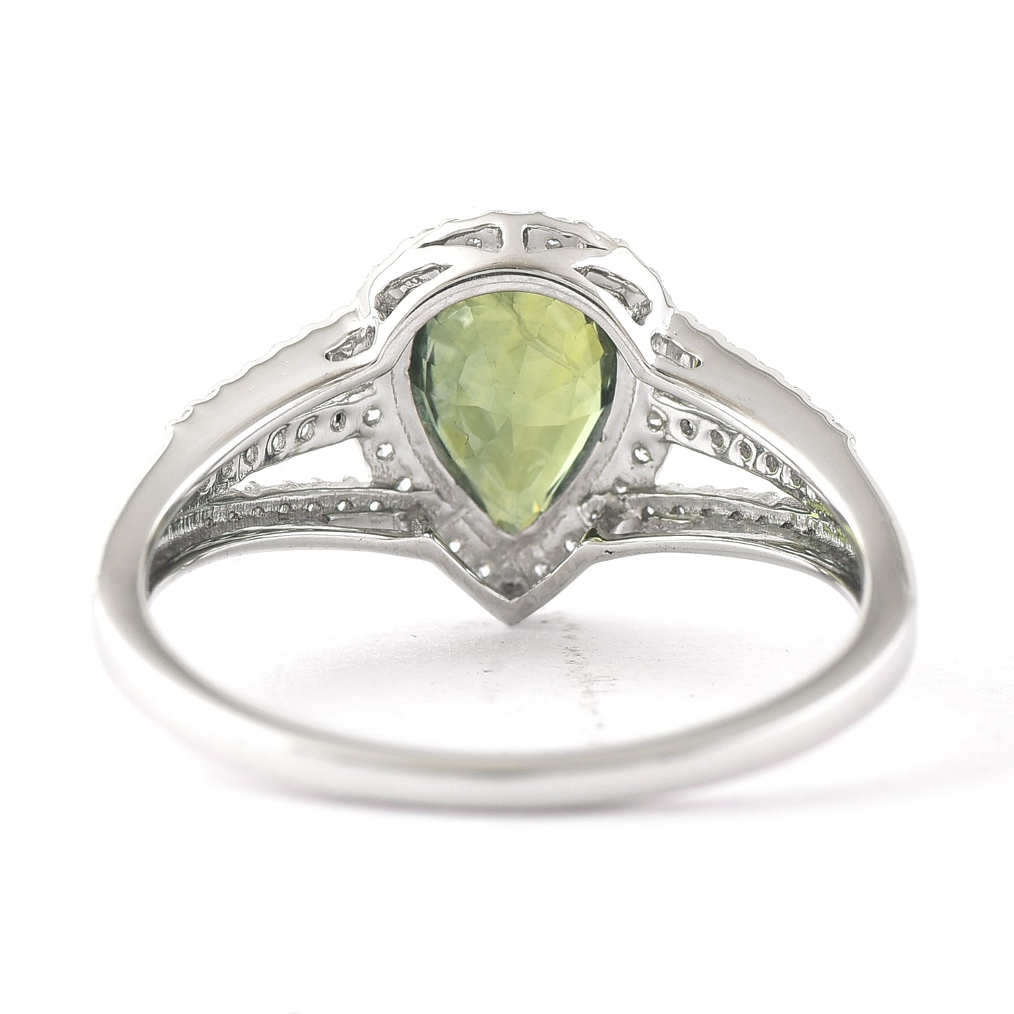 1.71 Ct Pear Mixed Cut Natural Green Sapphire 950 Platinum Ring