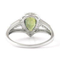 1.71 Ct Pear Mixed Cut Natural Green Sapphire 950 Platinum Ring