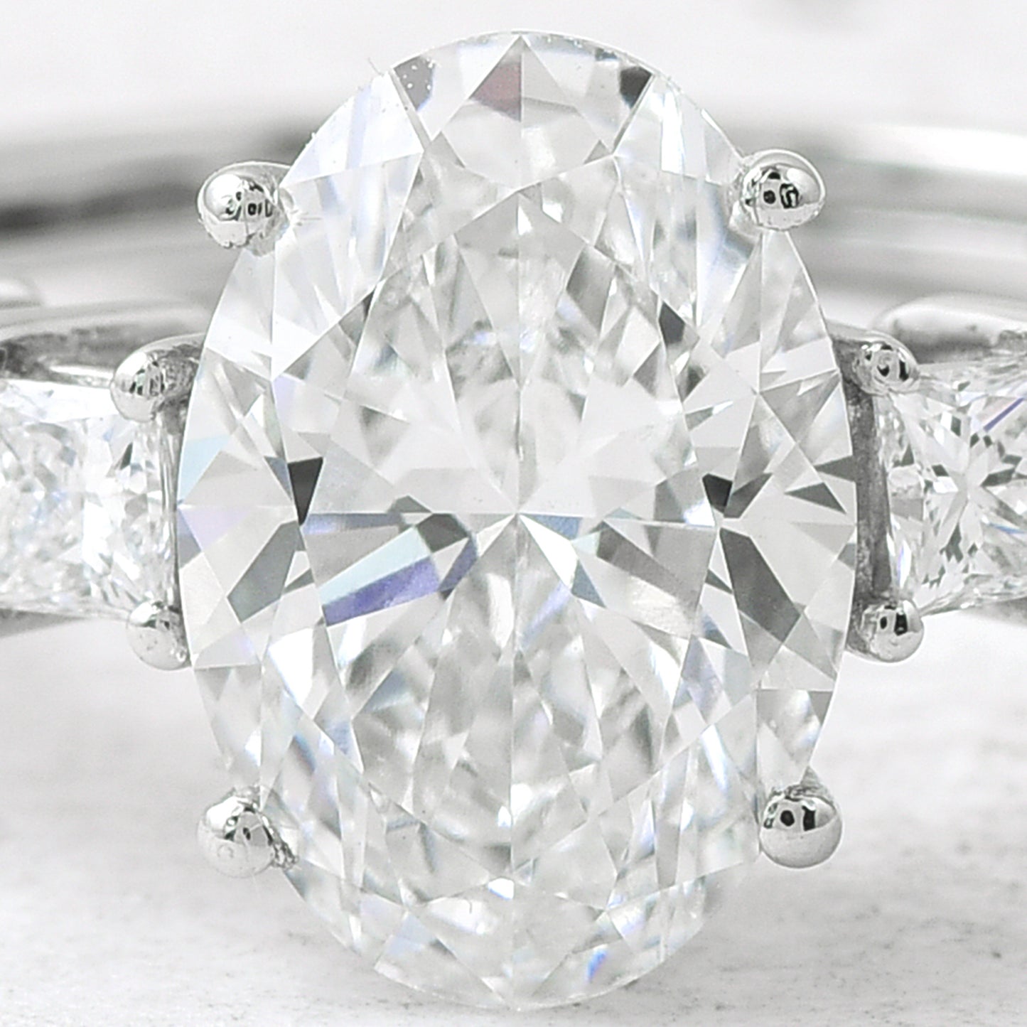 2.74 Ct Oval Lab Grown Diamond 950 Platinum Ring