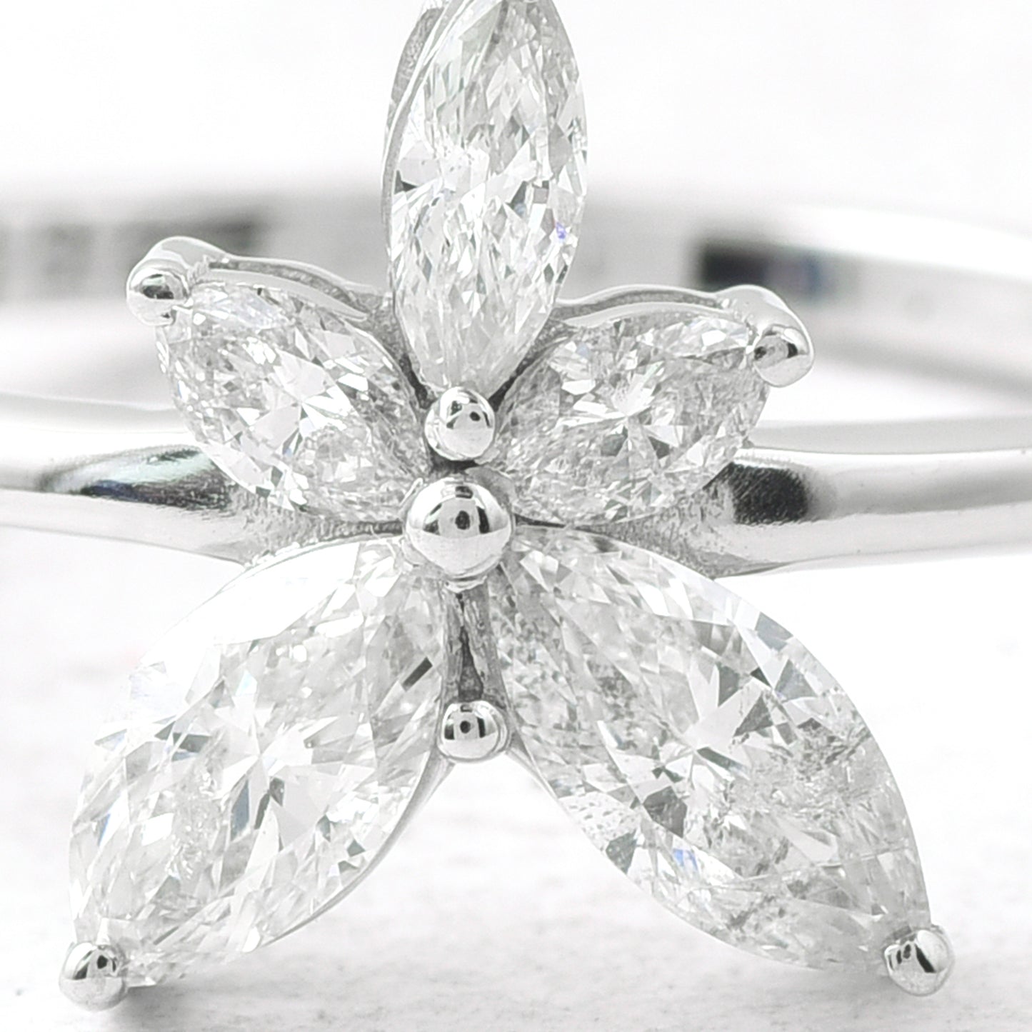 0.70 Ct Marquise Diamond 950 Platinum Ring