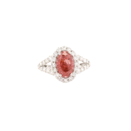 2.92 Carats Pink Lab Grown Diamond 14K Gold Ring