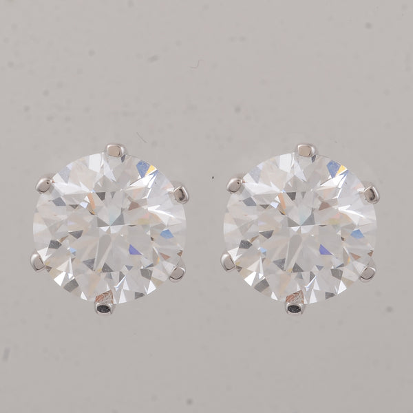 4.06 Carats Lab Grown Diamond 14K Gold Earrings