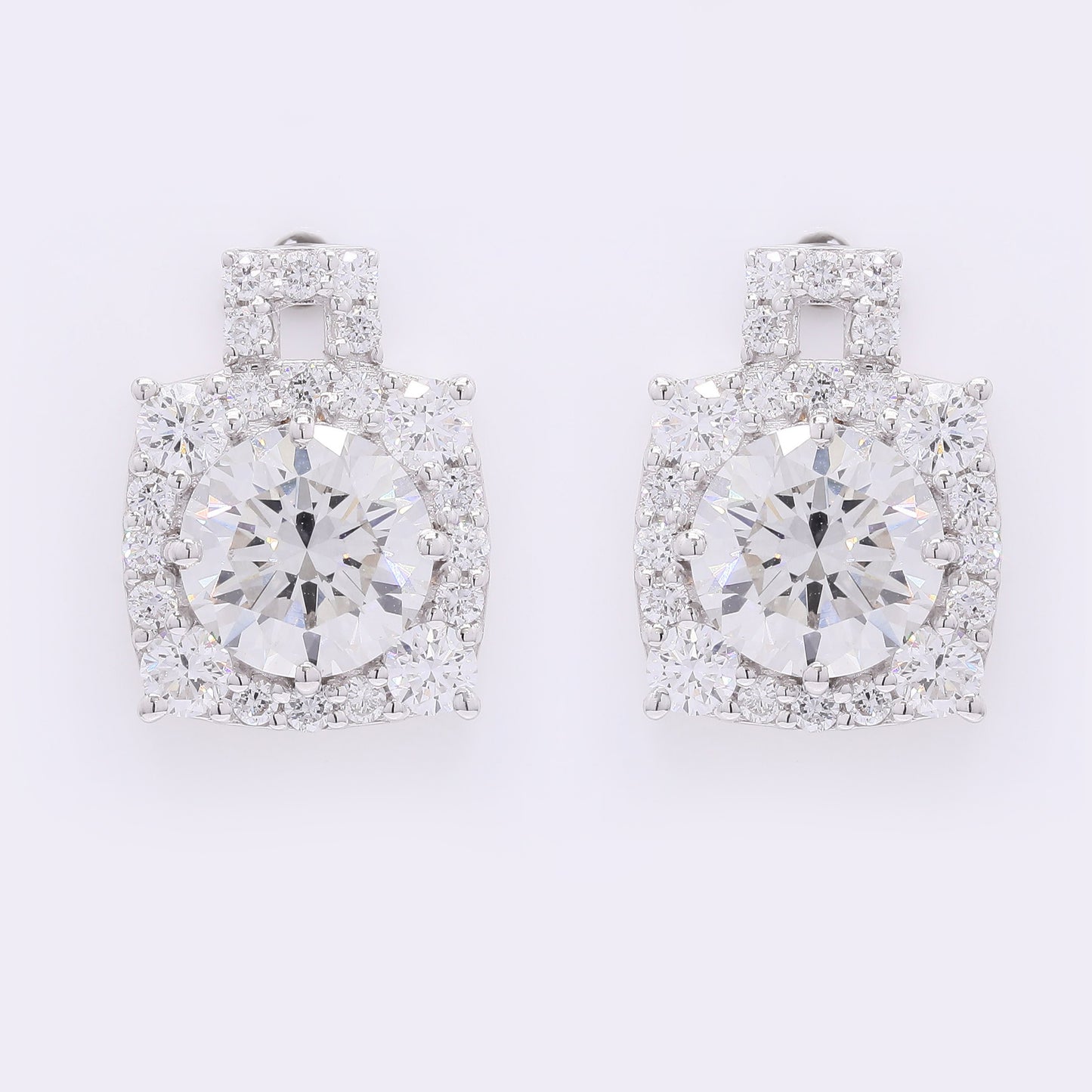 4.06 Carats Lab Grown Diamond 14K Gold Earrings