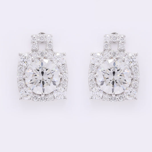4.06 Carats Lab Grown Diamond 14K Gold Earrings