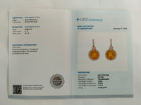 1.95 Ct Round Mixed Cut Natural Fire Opal 14K Gold Earrings