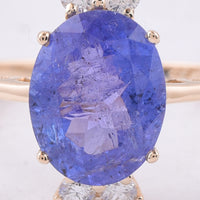 2.95 Ct Oval Natural Tanzanite 14K Gold Ring
