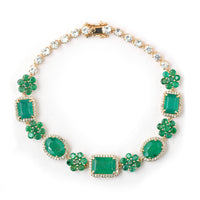 13.90 Ct Natural Emerald 14K Gold Bracelet