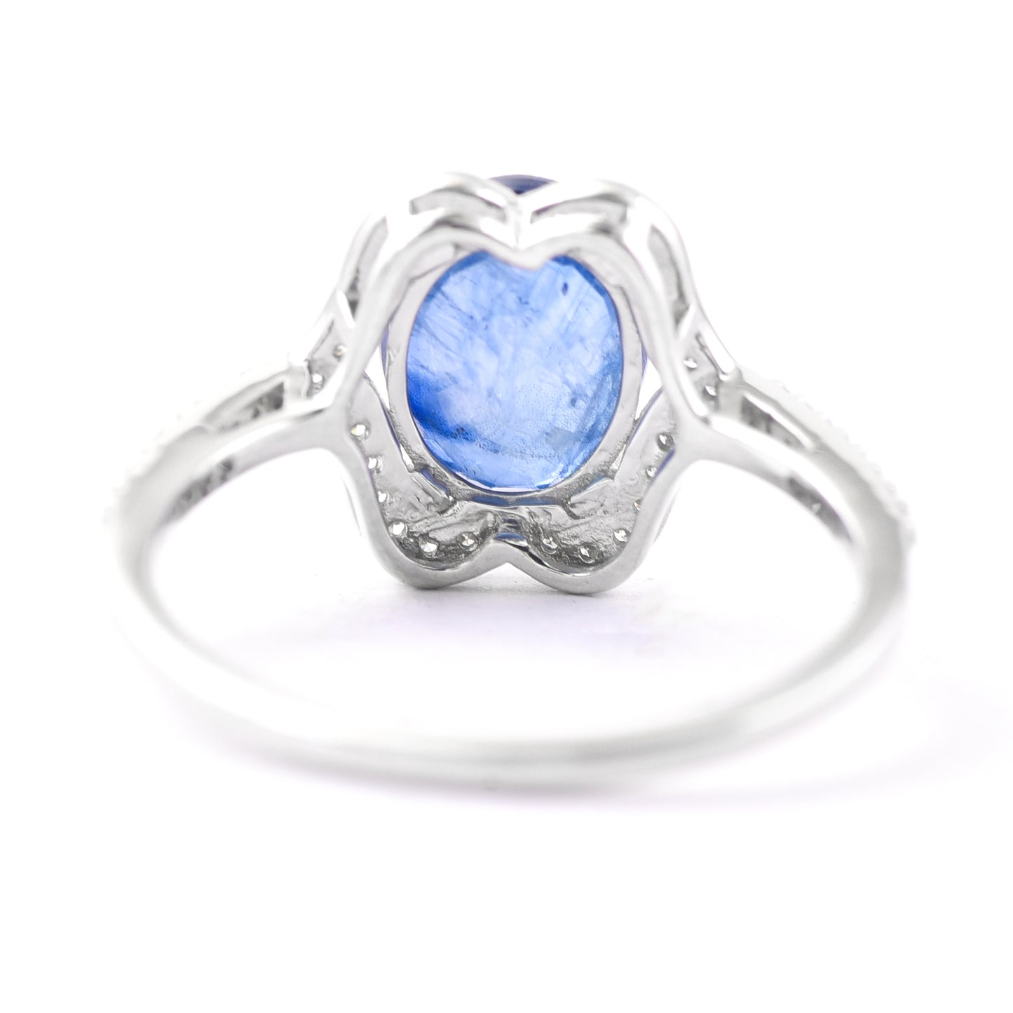 2.90 Ct Oval Mixed Cut Natural Sapphire 950 Platinum Ring