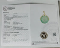 17.58 Ct Oval Cabochon Natural Beryl Emerald 14K Gold Pendant