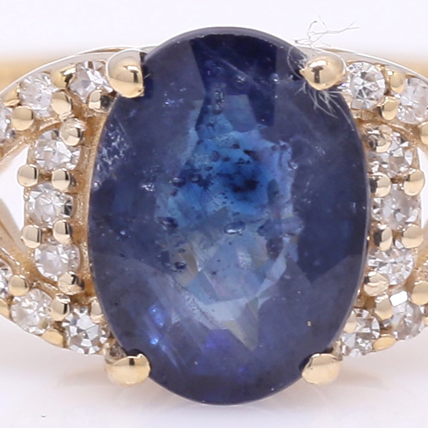 1.39 Ct Oval Mixed Cut Natural Sapphire 14K Gold Ring