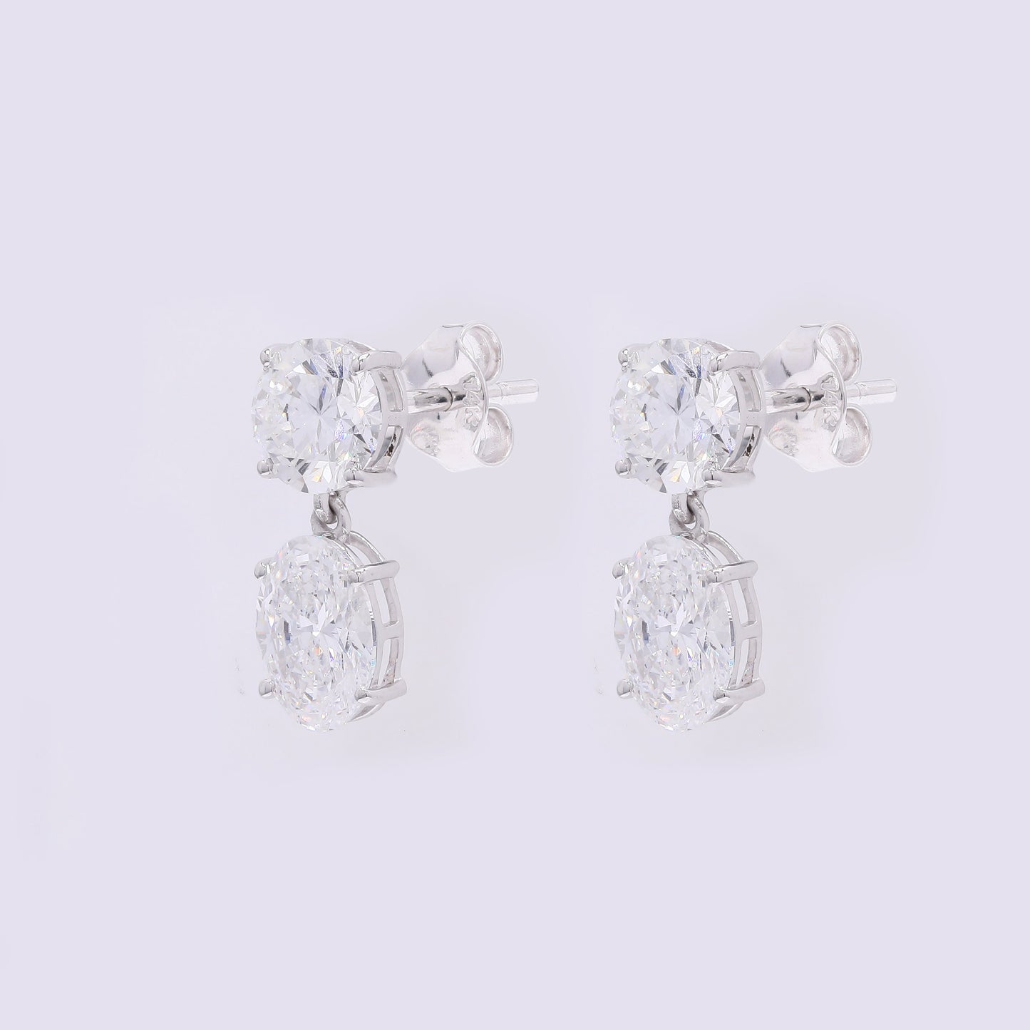 3.85 Carats Lab Grown Diamond 14K Gold Earrings
