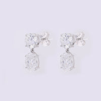 3.85 Carats Lab Grown Diamond 14K Gold Earrings
