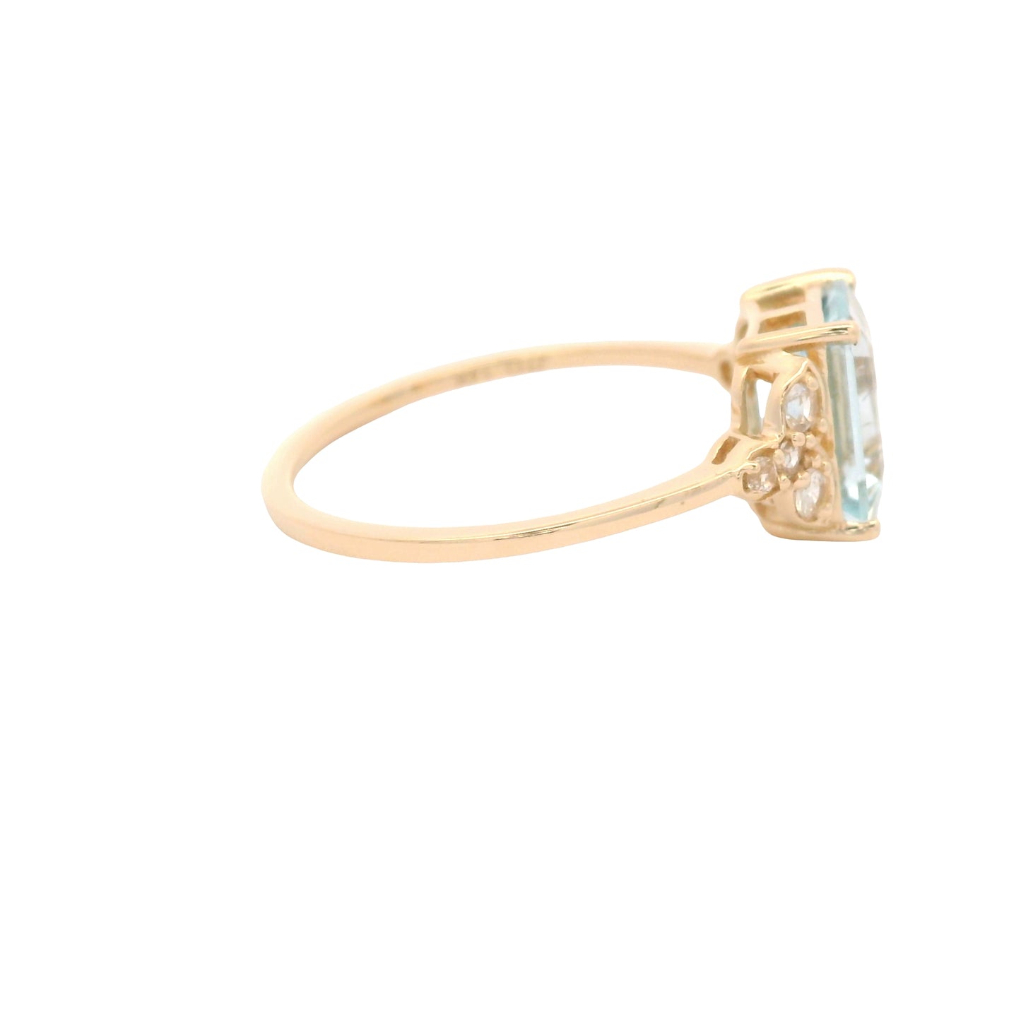 1.66 Ct Octagon Aquamarine 14K Gold Ring
