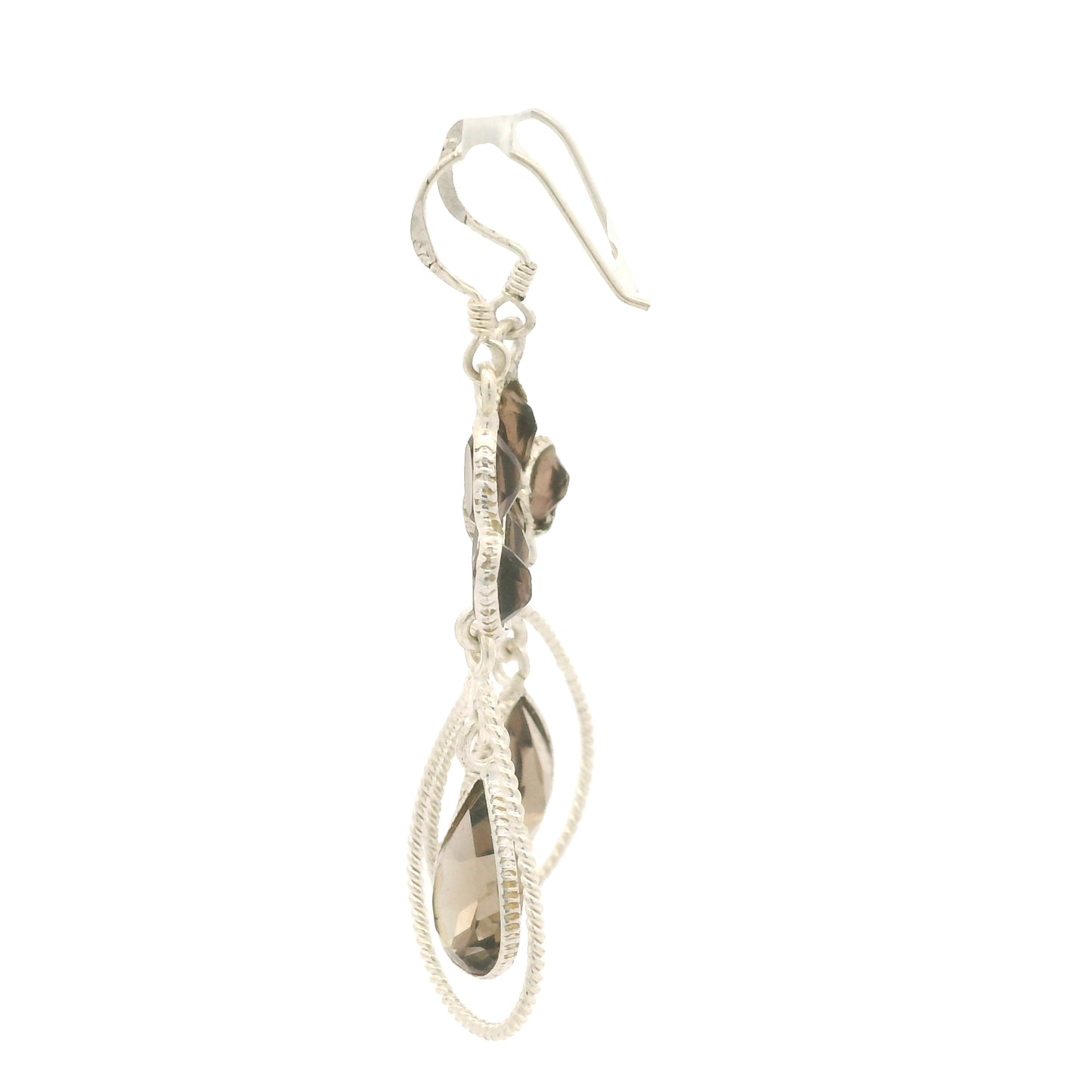 10.45 Ct Smoky Quartz 925 Sterling Silver Earrings