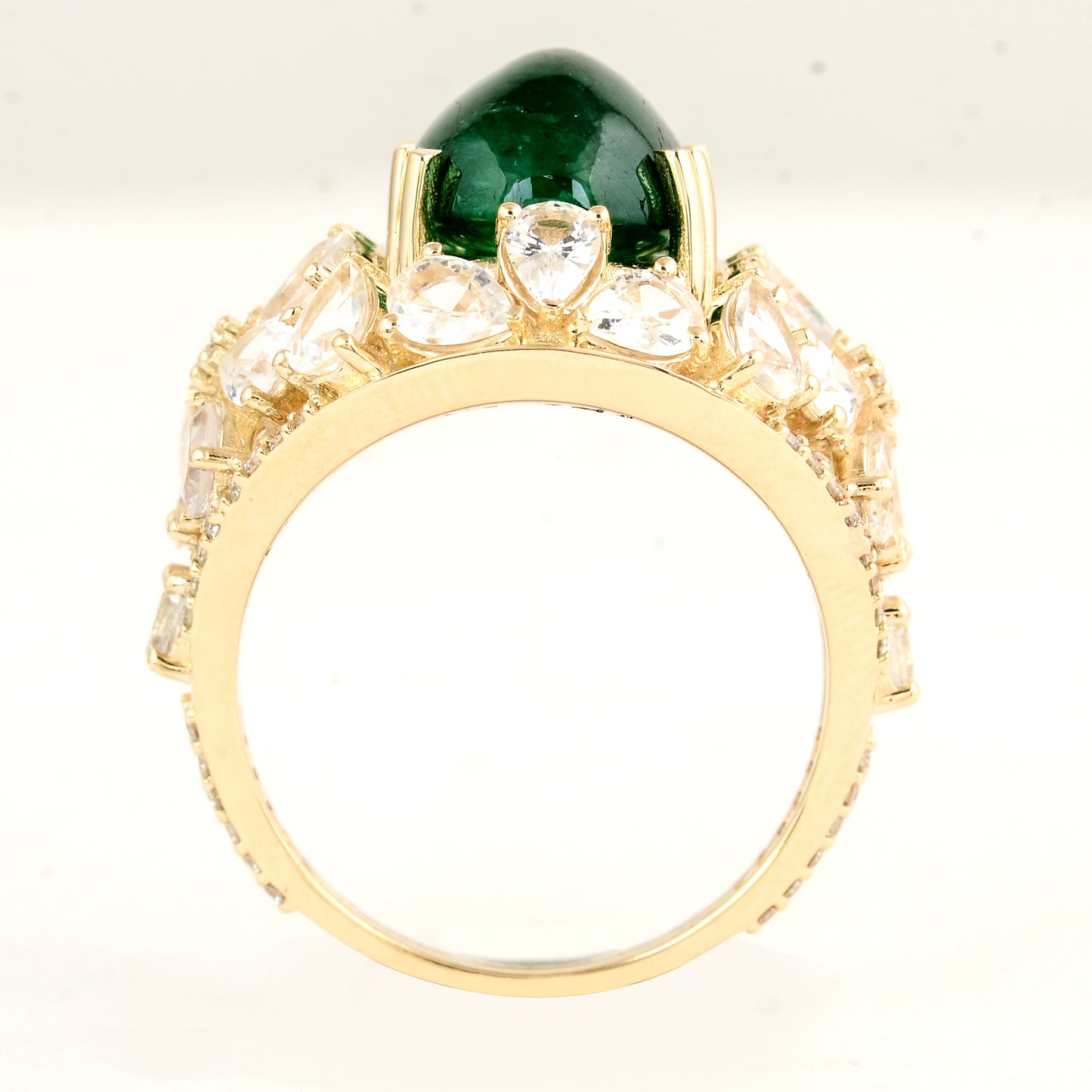 9.24 Ct Oval Natural Beryl Emerald 14K Gold Ring