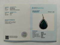 6.47 Ct Pear Mixed Cut Natural Emerald 14K Gold Pendant