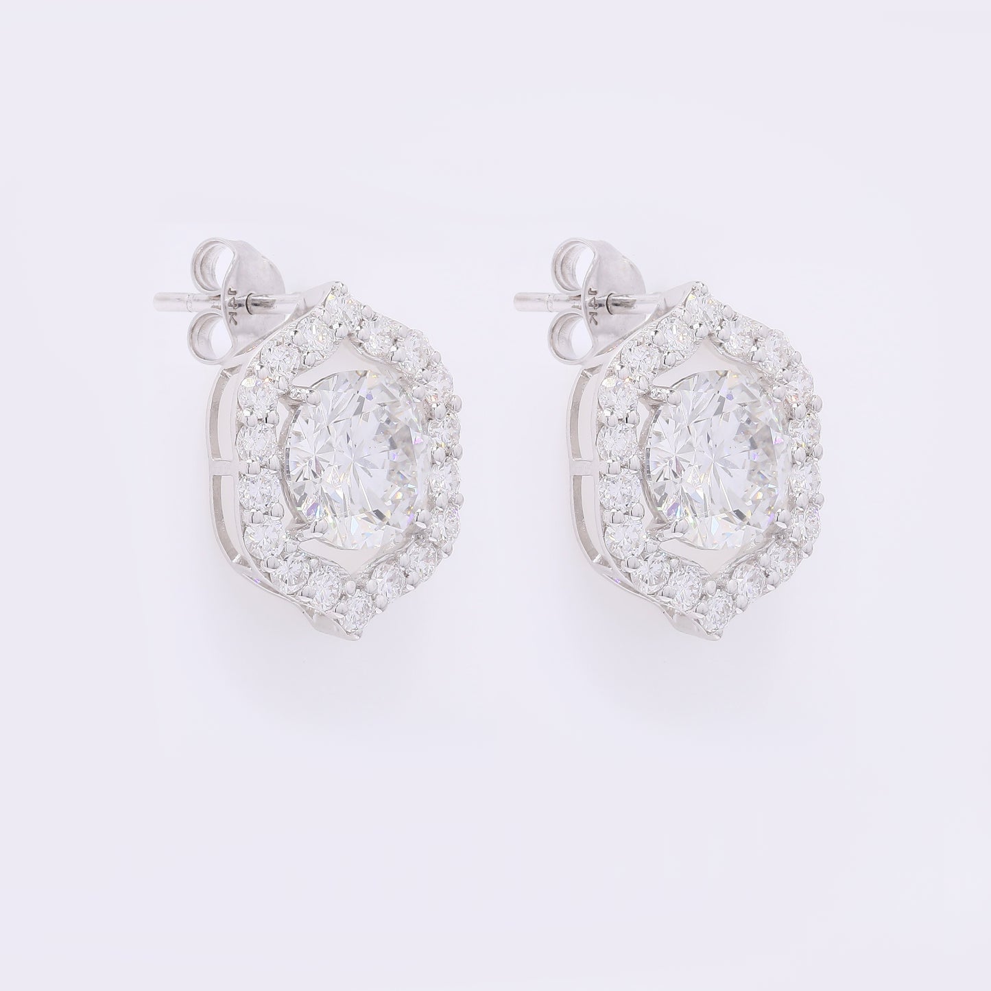 4.05 Carats Lab Grown Diamond 14K Gold Earrings