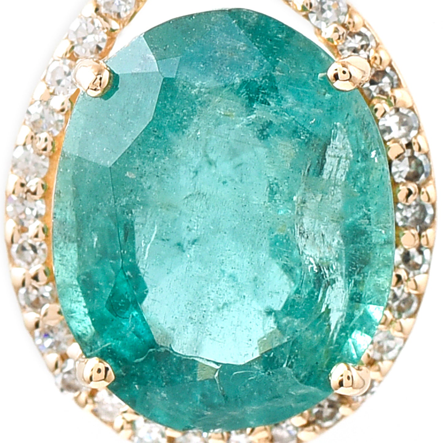 2.38 Ct Oval Emerald 14K Gold Pendant