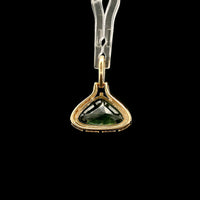 2.25 Ct Pear Mixed Cut Natural Green Sapphire 14K Gold Pendant